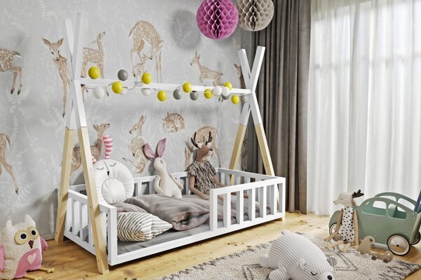 BabyBeds Dětská postel WIGWAM TIPI Velikost postele: 180x80 cm, Barevné provedení: Borovice a bílá, Úložný prostor: Ne