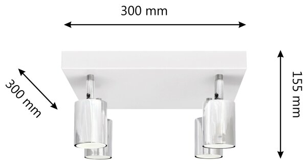 LED Bodové svítidlo TUNE 4xGU10/4,8W/230V matný chrom/bílá