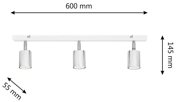LED Bodové svítidlo TUNE 3xGU10/4,8W/230V matný chrom/bílá