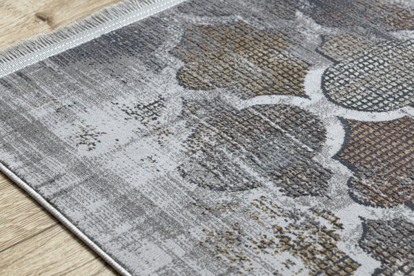 Makro Abra Moderní kusový koberec LUCE 75 Marokánský vzor šedý hořčicový Rozměr: 77x150 cm