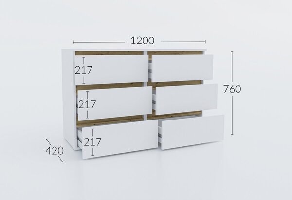 Komoda K760/1200/2x3Z nymfea alba Idea