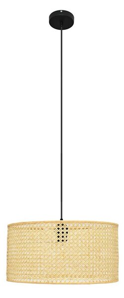 Lustr na lanku ALBA 1xE27/15W/230V pr. 40 cm ratan/černá