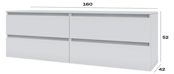 TV stolek 520/1600/2x2Z nymfea alba Idea