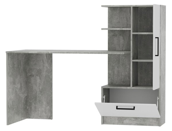 Počítačový stůl Standard, industriál / nymfea alba, pravá montáž