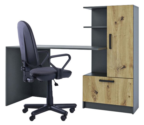 Počítačový stůl Standard, antracit / dub artisan, pravá montáž