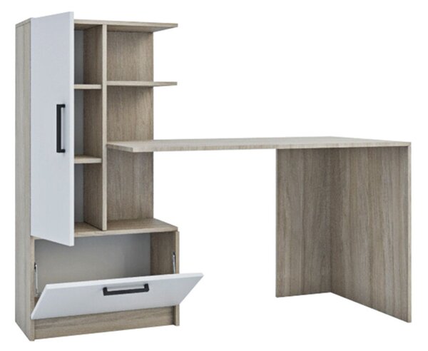 Počítačový stůl Standard, urban oyster / nymfea alba, levá montáž