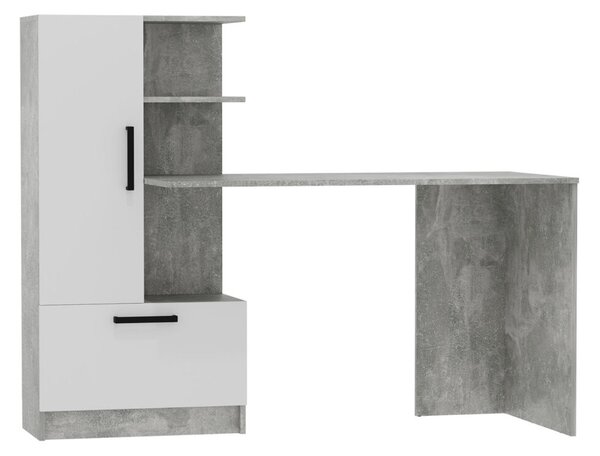 Počítačový stůl Standard, industriál / nymfea alba, levá montáž