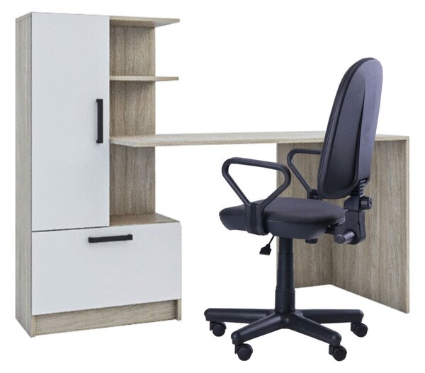 Počítačový stůl Standard, urban oyster / nymfea alba, levá montáž