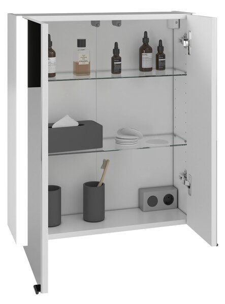 ZRCADLOVÁ SKŘÍŇKA, bílá, 60/70/21,6 cm Xora - Zrcadlové skříňky