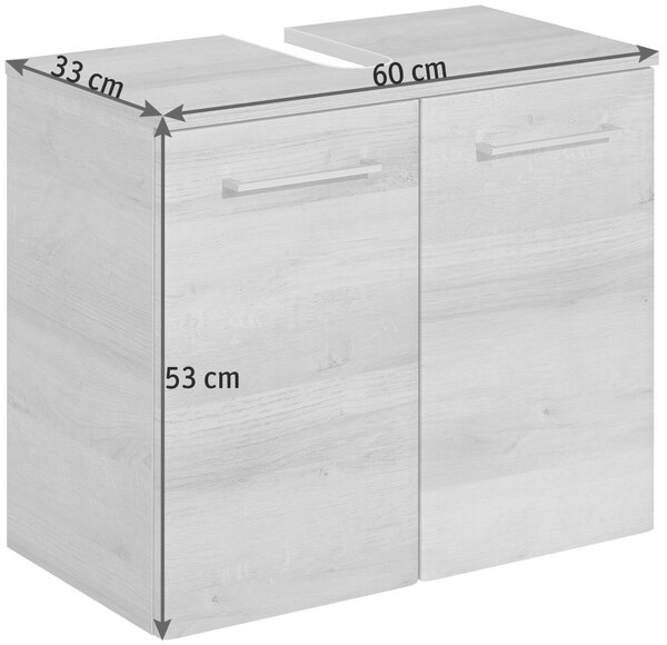 SKŘÍŇKA POD UMYVADLO, barvy dubu Xora - Skříňky pod umyvadlo
