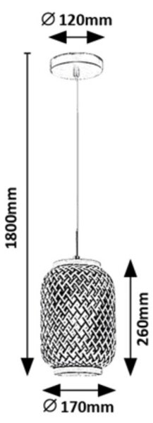Rabalux 72091 - Lustr na lanku ADALLA 1xE27/40W/230V ratan