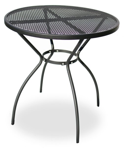 Zahradní kulatý stůl ANTILA — kov, černá, průměr 70 cm