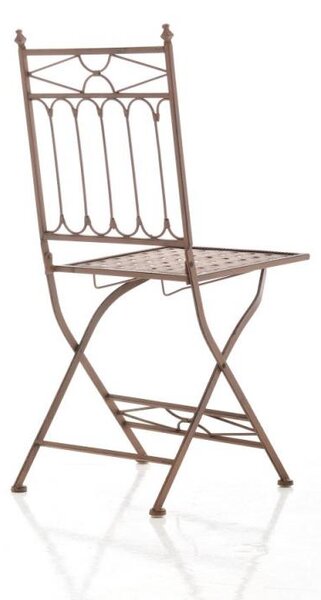 Skládací kovová židle GS19899 - Hnědá antik