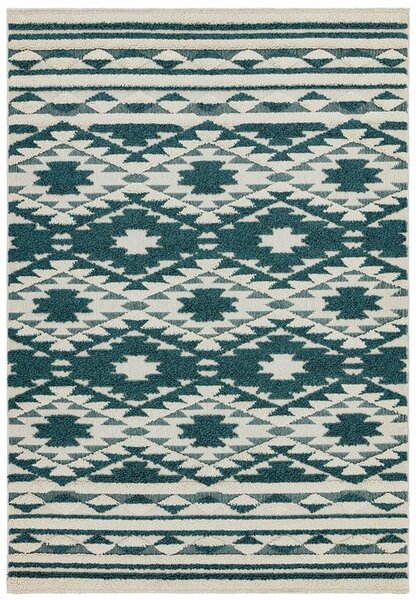 Makro Abra Kusový koberec Taza TA01 Dvě výšky vlasu zelený krémový Rozměr: 160x230 cm
