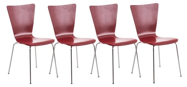 Židle Aaron (SET 4 ks) - Červená
