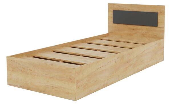 Jednolůžková postel 90x200 dub kraft zlatý / šedý grafit Viva