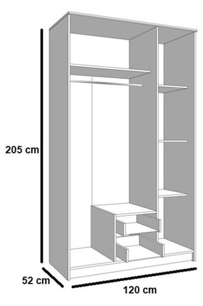 Skříň Simple 3D+2š nymfaea alba