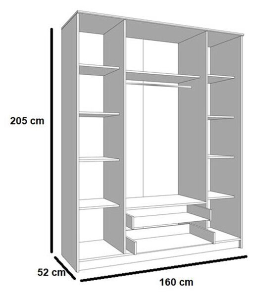 Skříň Simple 4D+2š nymfaea alba