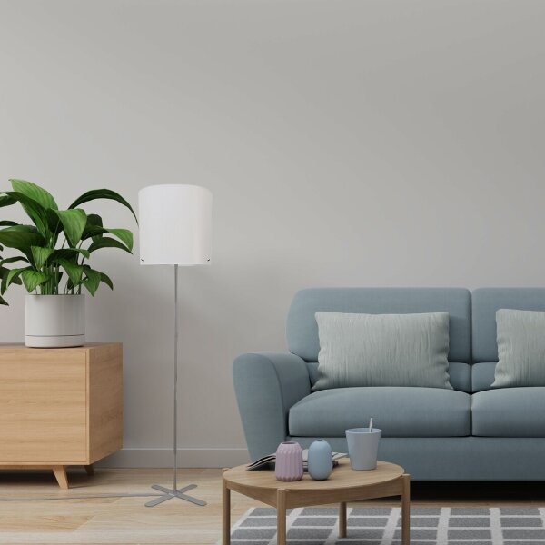 Rabalux 74012 - Stojací lampa IZANDER 1xE27/40W/230V bílá/stříbrná