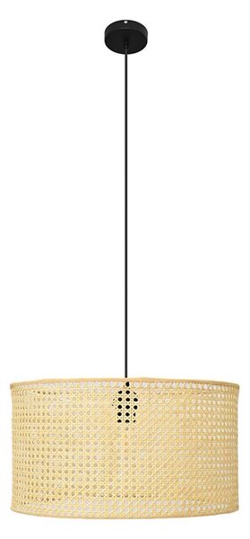 Lustr na lanku ALBA 1xE27/15W/230V pr. 45 cm ratan/černá