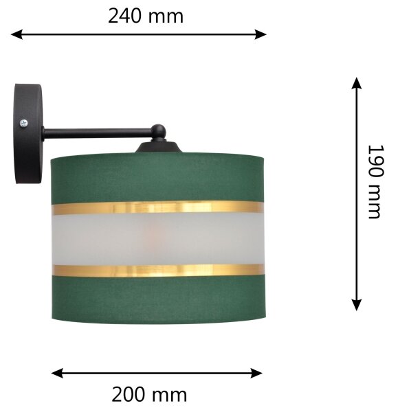 Nástěnná lampa HELEN 1xE27/15W/230V zelená/zlatá