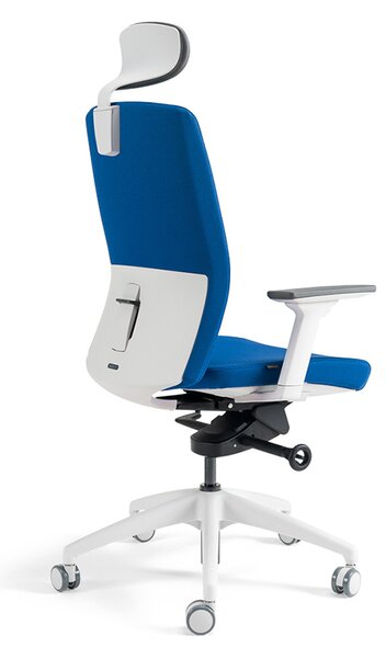 Kancelářská ergonomická židle BESTUHL J2 WHITE SP — více barev, s podhlavníkem Modrá 214