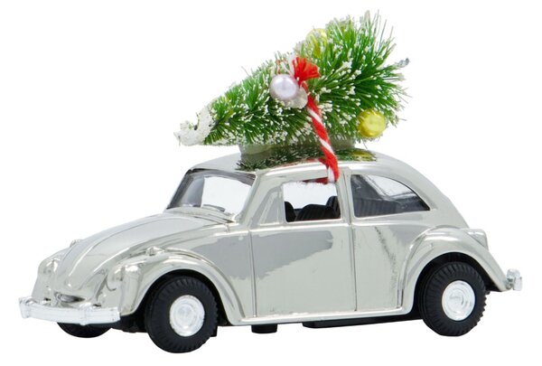 Vánoční autíčko Xmas Car Mini Silver House Doctor