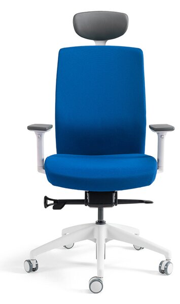 Kancelářská ergonomická židle BESTUHL J2 WHITE SP — více barev, s podhlavníkem Modrá 214