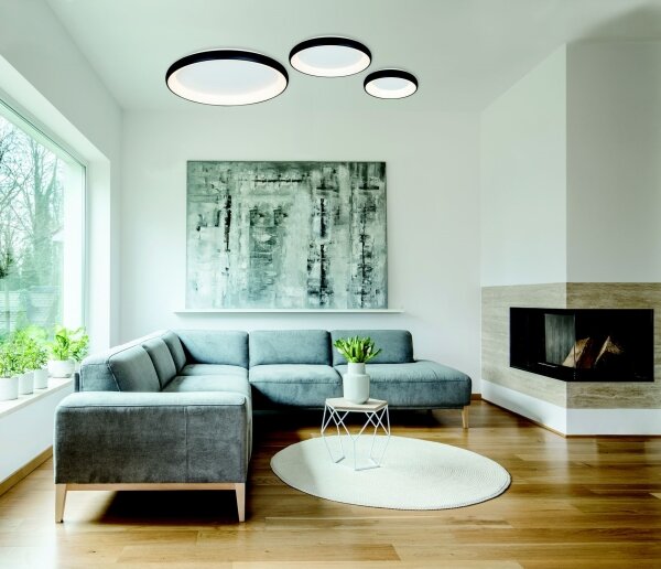 Zambelis 2056 - LED Stmívatelné stropní svítidlo LED/60W/230V pr. 80 cm černá