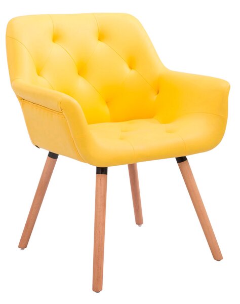 Židle s područkami Cass, nohy natura - Žlutá