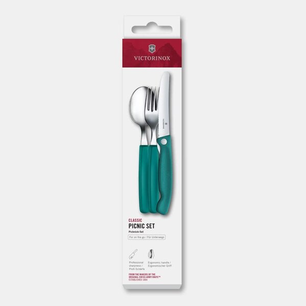 Victorinox - Sada příborů na piknik SWISS CLASSIC 3 ks tyrkysová
