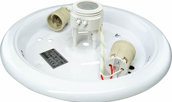 Stropní svítidlo se senzorem pohybu MANA 2xE27/40W/230V pr. 30 cm bílá
