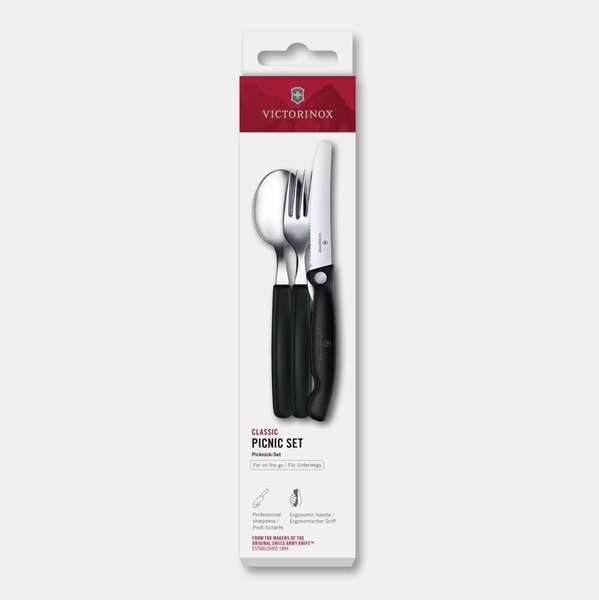 Victorinox - Sada příborů na piknik SWISS CLASSIC 3 ks černá