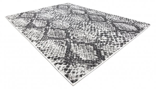 Makro Abra Kusový koberec Sisalový SION 22162 tkaný na plocho hadí kůže ecru černý Rozměr: 80x150 cm