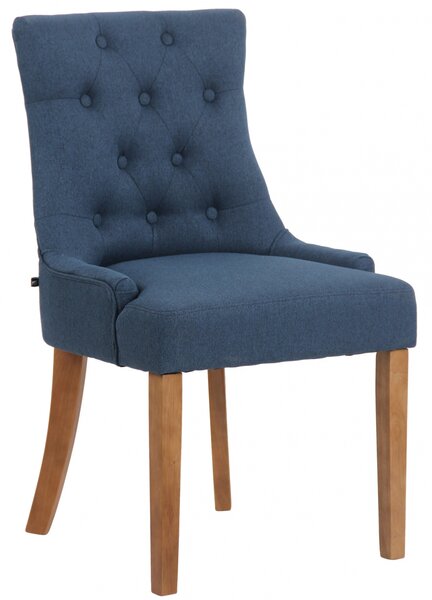 Jídelní židle Inverness ~ látka, dřevěné nohy antik světlé - Modrá