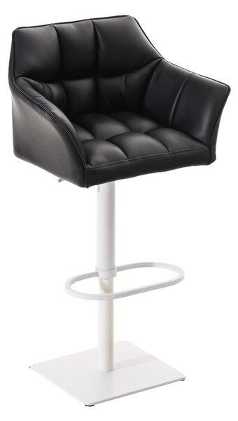 Barová židle Damas W1~ koženka, bílý rám - Černá