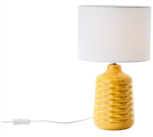 Brilliant 94569/72 Stolní keramická lampa ILYSA ŽLUTO-BÍLÁ