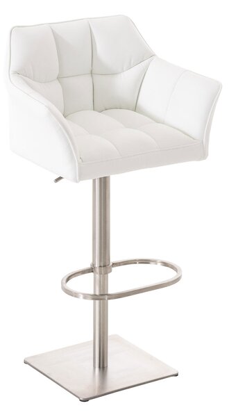 Barová židle Damas E1 ~ koženka, nerezový rám - Bílá