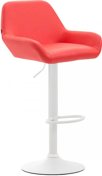 Barová stolička Braga ~ koženka, bílá podnož - Červená