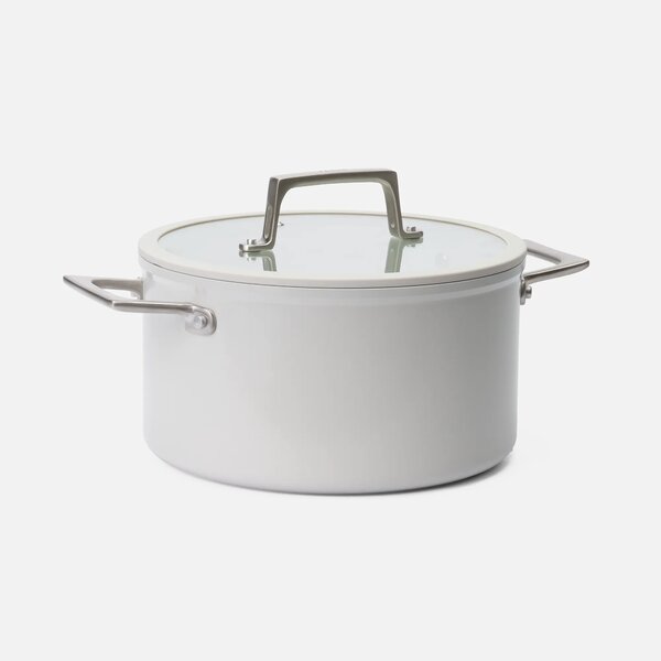 Fabini Kastrol Meda 5.0 Pro, ø 24 cm (5,4 l) - Nepřilnavý hrnec s keramickým povrchem s poklicí, světle šedý