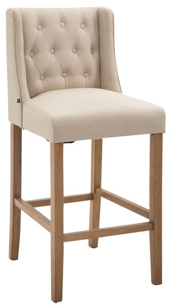 Barová židle Casandra látka, nohy světlá antik - Krémová