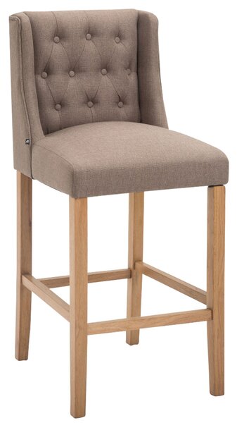 Barová židle Casandra látka, nohy světlá antik - Šedo-hnědá (Taupe)