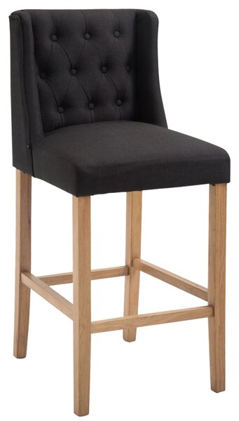Barová židle Casandra látka, nohy světlá antik - Černá