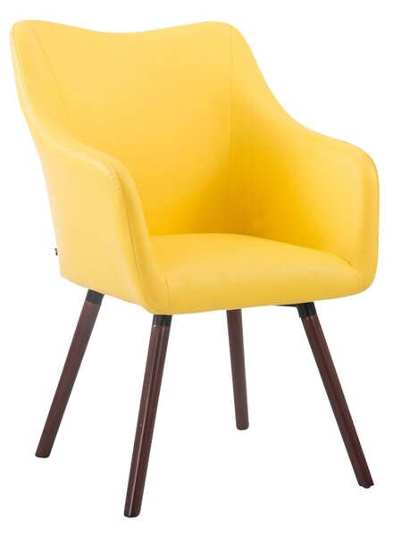 Židle Mack, nohy ořech - Žlutá