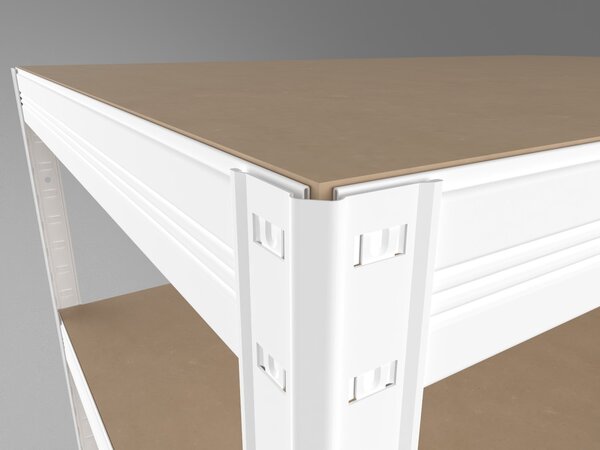 Regál na šanony Biedrax 45 x 75 x 210 cm, bílý, 6 polic MDF, nosnost 200 kg na polici