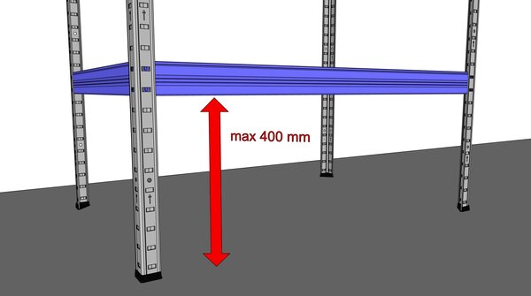 Bezšroubový regál Biedrax 35 x 60 x 210 cm, černý, 7 polic bílé lamino 12mm, nosnost 200 kg na polici