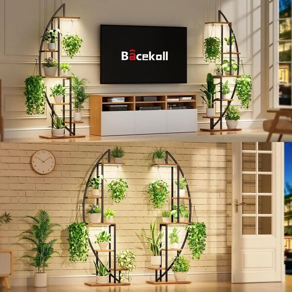 Moonflower™ Stojan Na Rostliny Ve Tvaru Půlměsíce S Osvětlením