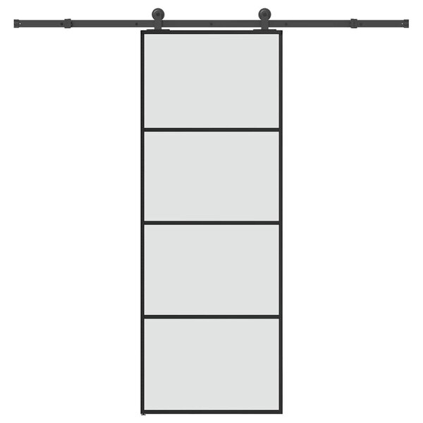 Posuvné dveře s kováním 76x205 cm ESG sklo a hliník 3332864
