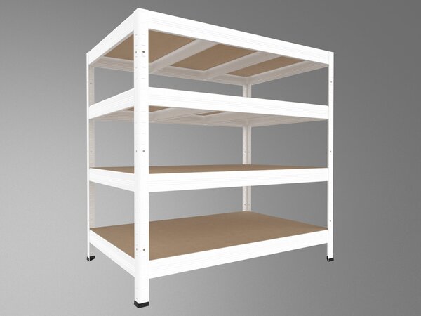 Regál do technické místnosti Biedrax 35 x 75 x 90 cm, bílý, 4 police MDF, nosnost 300 kg na polici