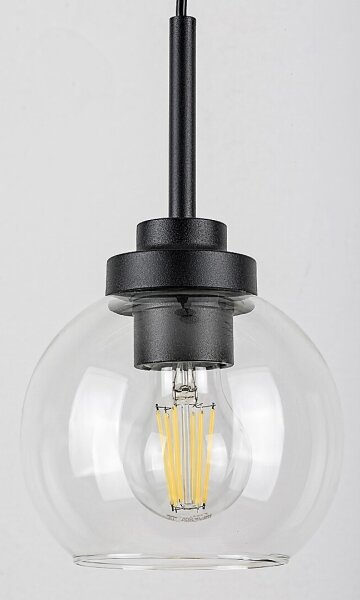 Rabalux 75006 - Koupelnový lustr na lanku TIRINA 1xE27/15W/230V černá IP44